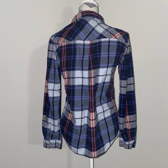 Urban Outfitters BDG | Grey Blue Red Purple Plaid Flannel Shirt Womens Medium - Picture 3 of 8